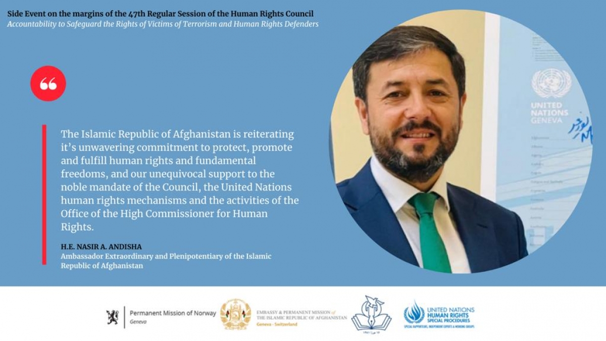 Side-event on the Human Rights Situation in  Afghanistan &amp; Victims of Terrorism:  Accountability to Safeguard the Rights of Victims of Terrorism and Human Rights  Defenders